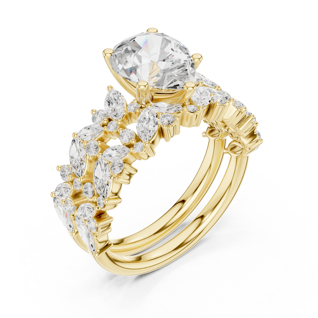 Gold Vivid Symphony Promise Ring Right View