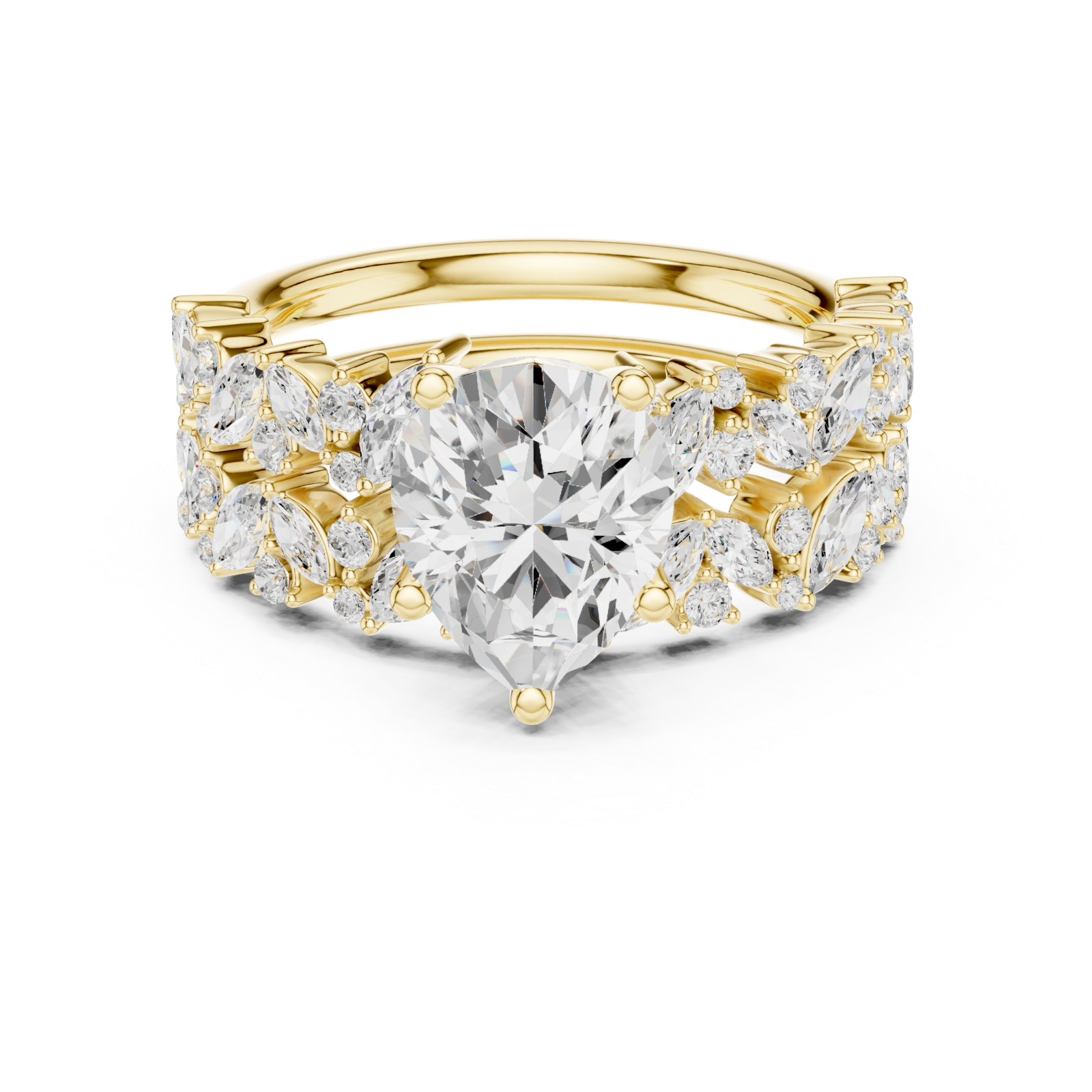  Gold Vivid Symphony Promise Ring Front View