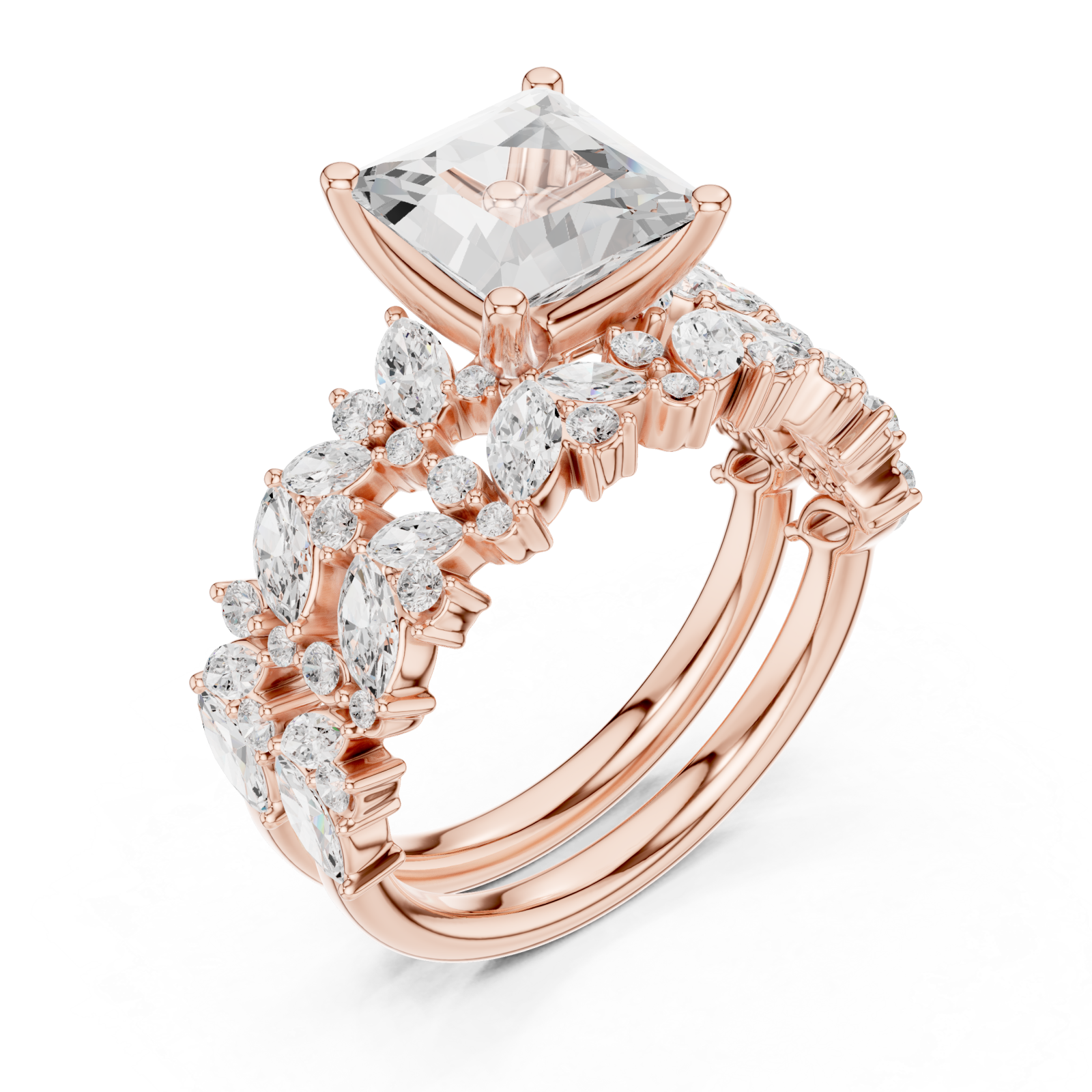  Rose Gold Majestic Lattice Crown Ring Right View