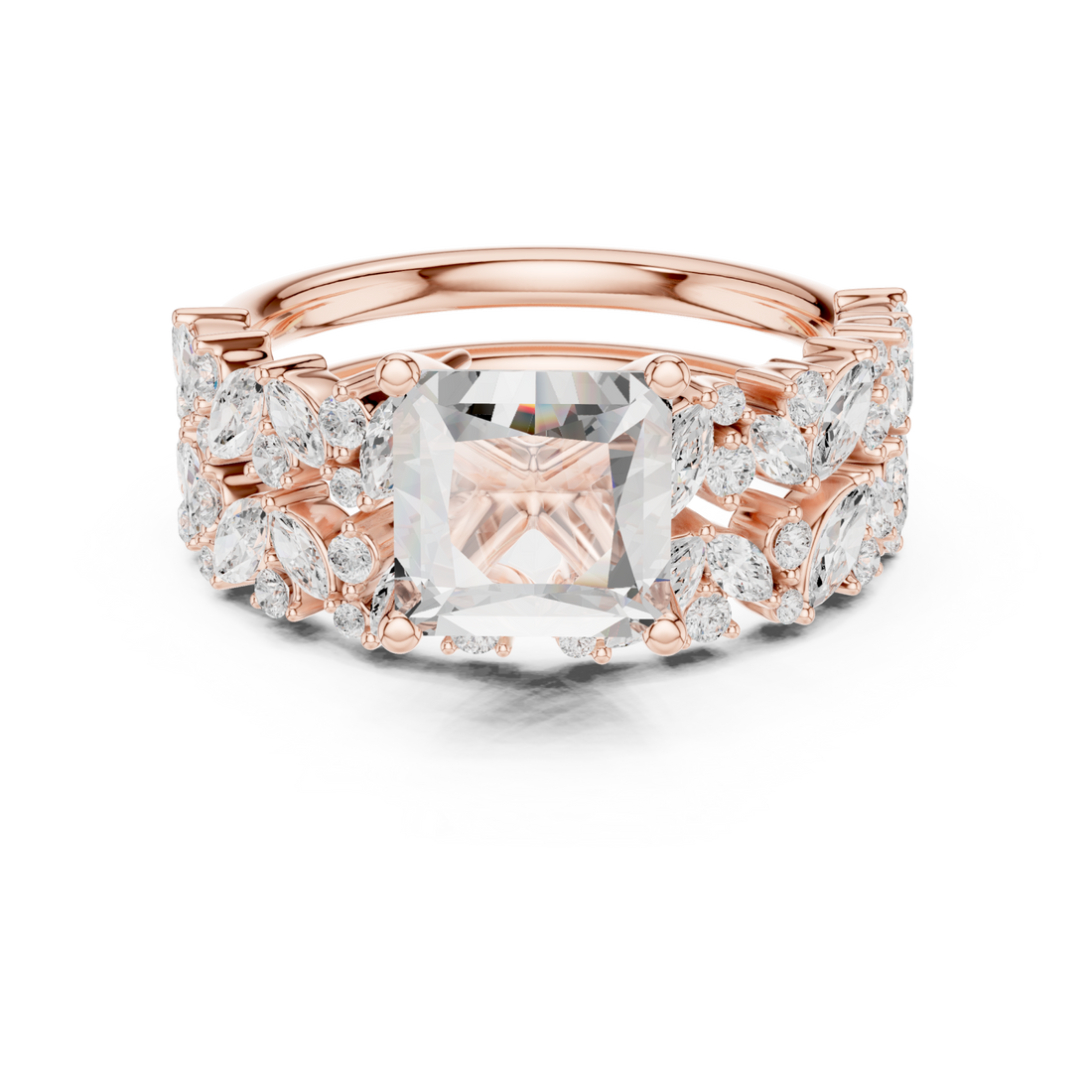  Rose Gold Majestic Lattice Crown Ring Right View