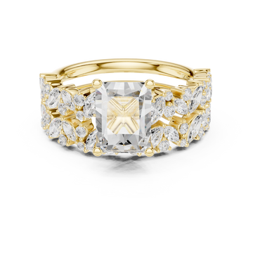  Gold Twilight Lace Halo Ring Front View