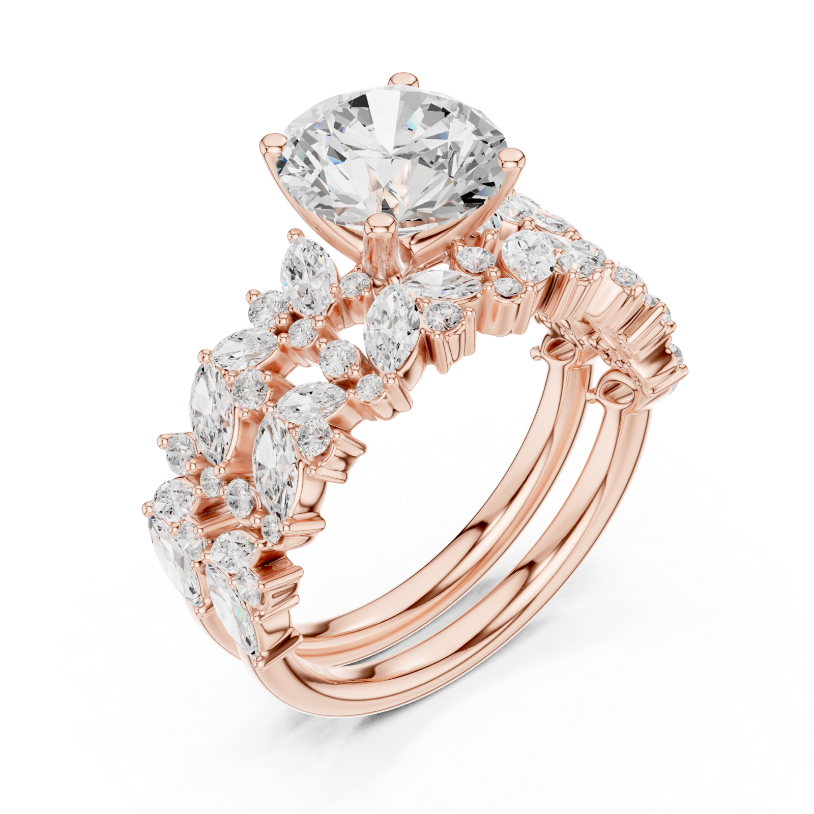  Rose Gold Radiant Ascend Wedding Ring Right View