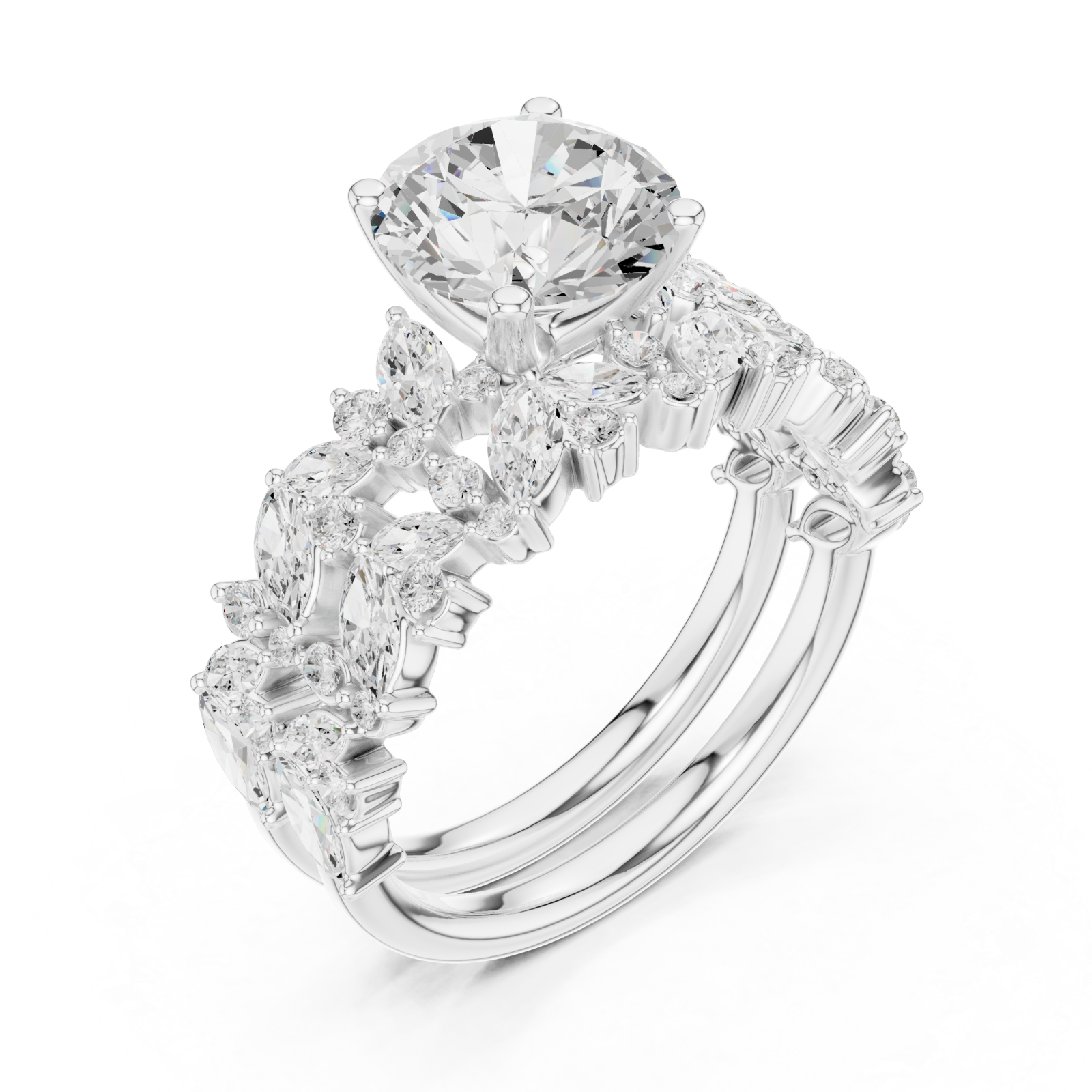  White Gold Radiant Ascend Wedding Ring Right View