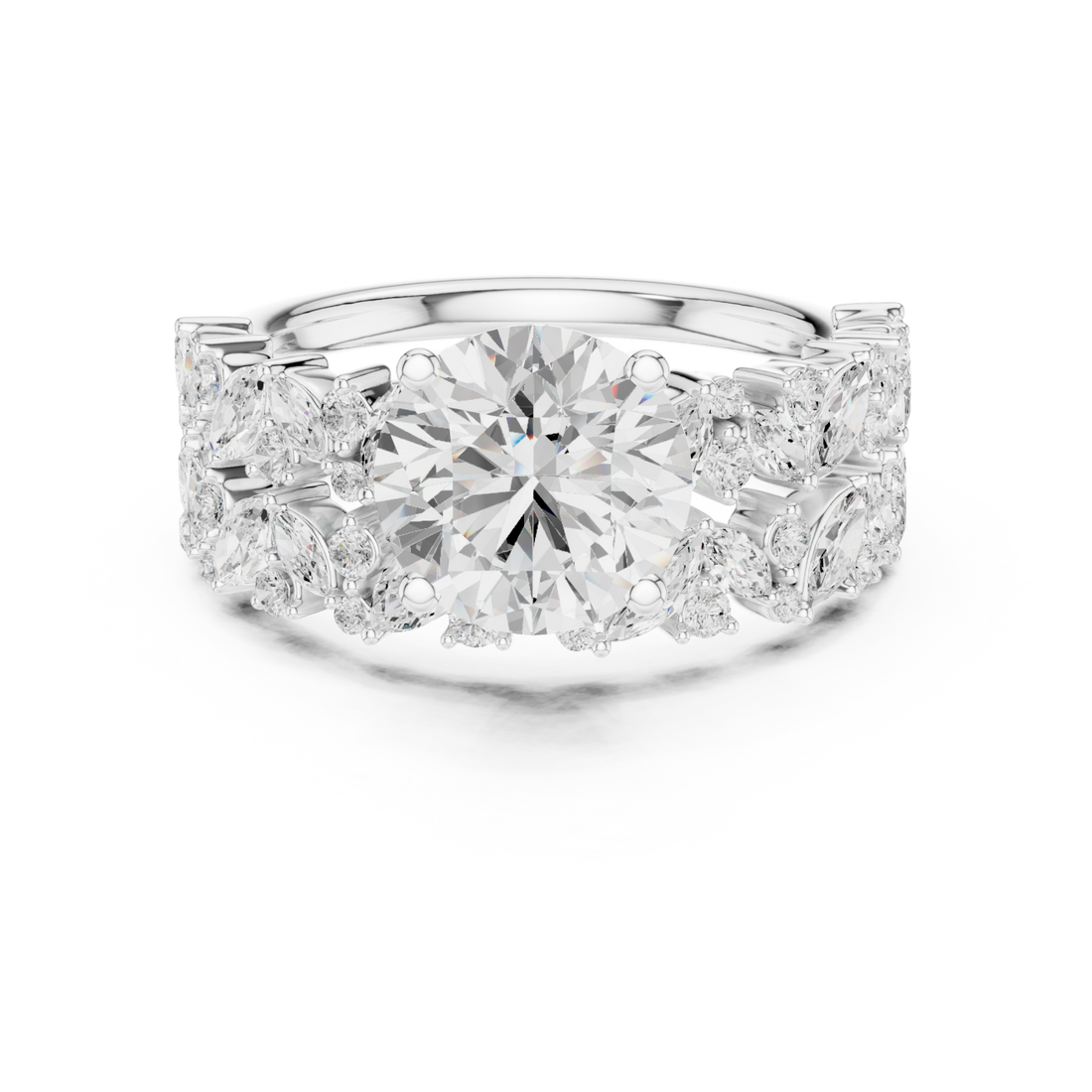  White Gold Radiant Ascend Wedding Ring Right View