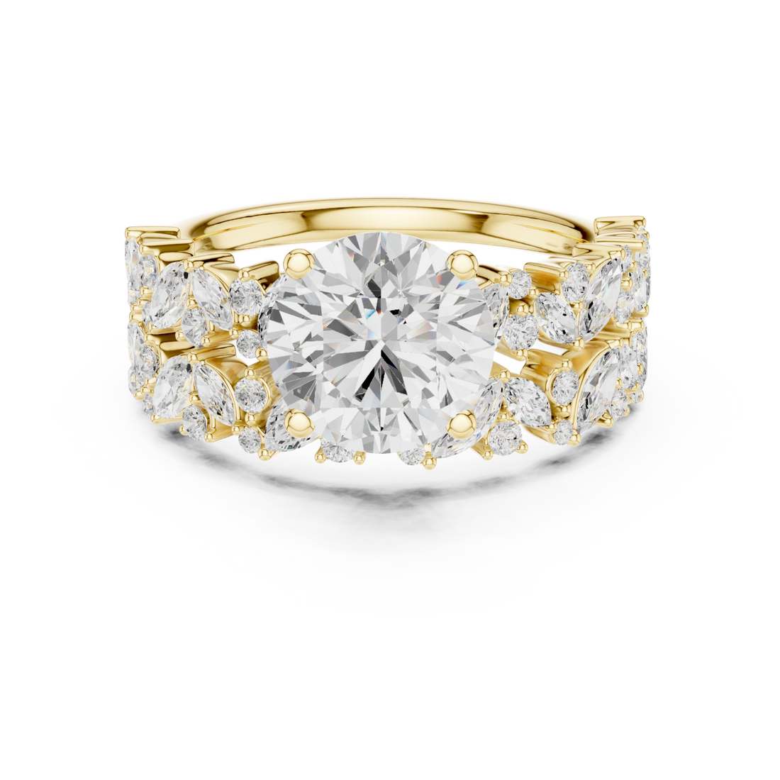 Gold Radiant Ascend Wedding Ring Right View