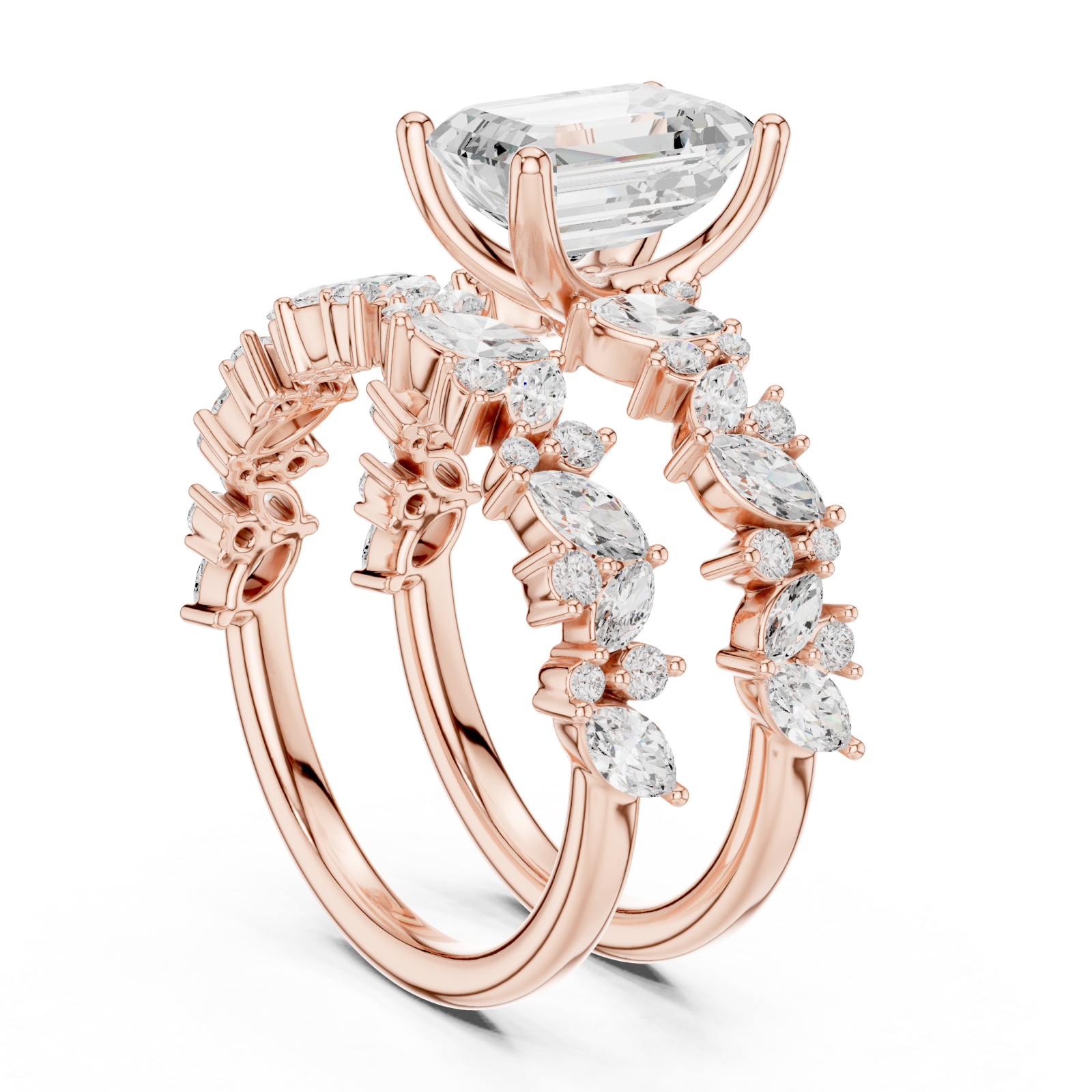  Rose Gold Twilight Blossom Regal Band Left View