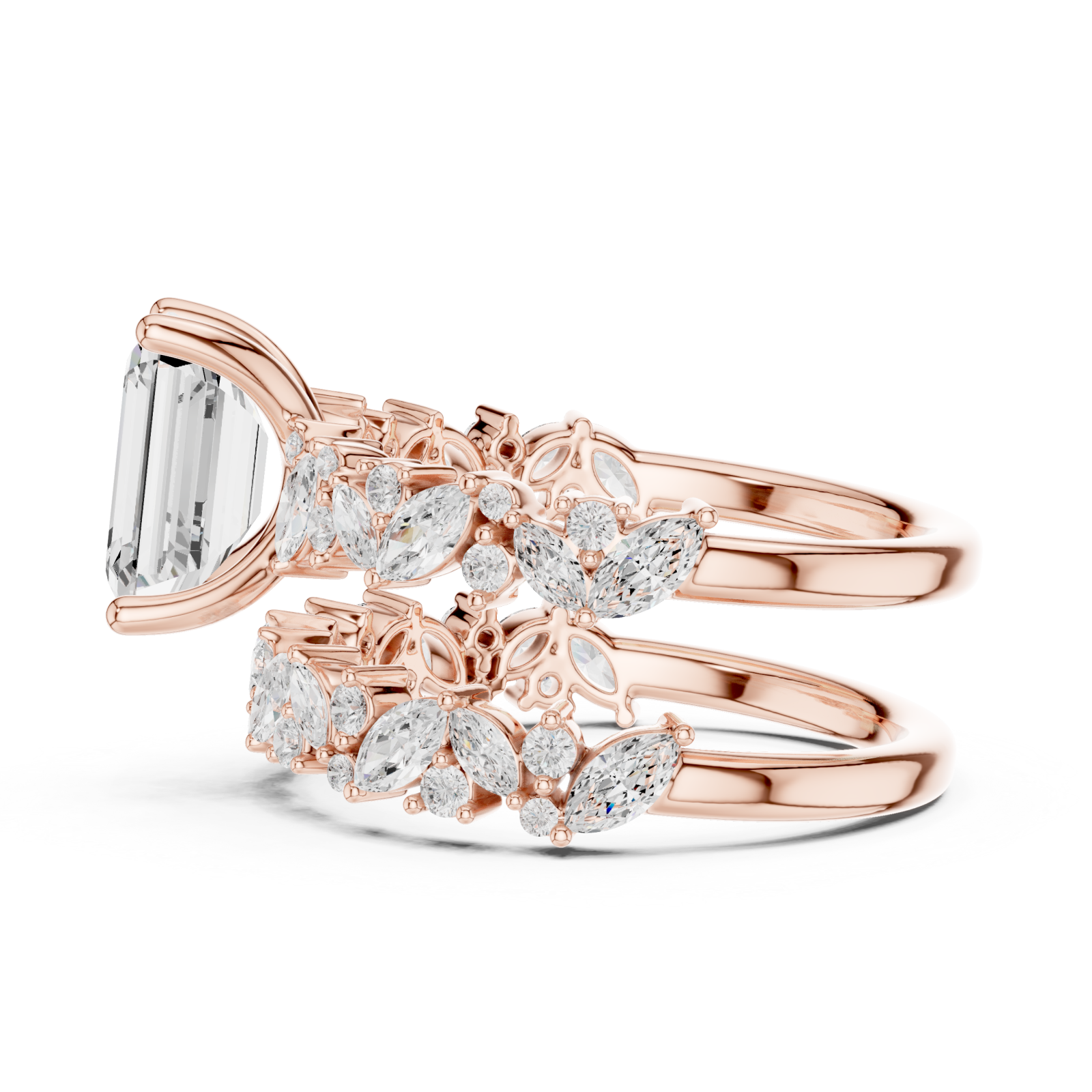  Rose Gold Twilight Blossom Regal Band Side View