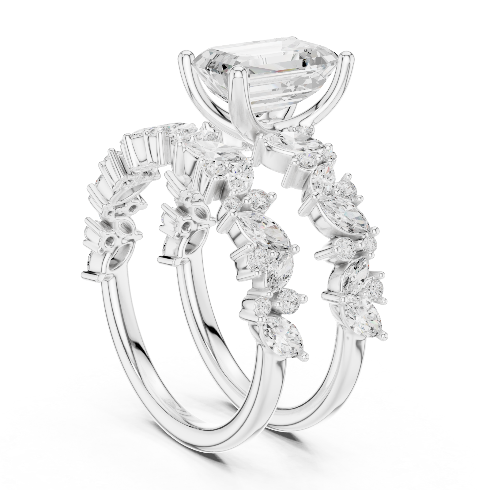  White Gold Twilight Blossom Regal Band Left View