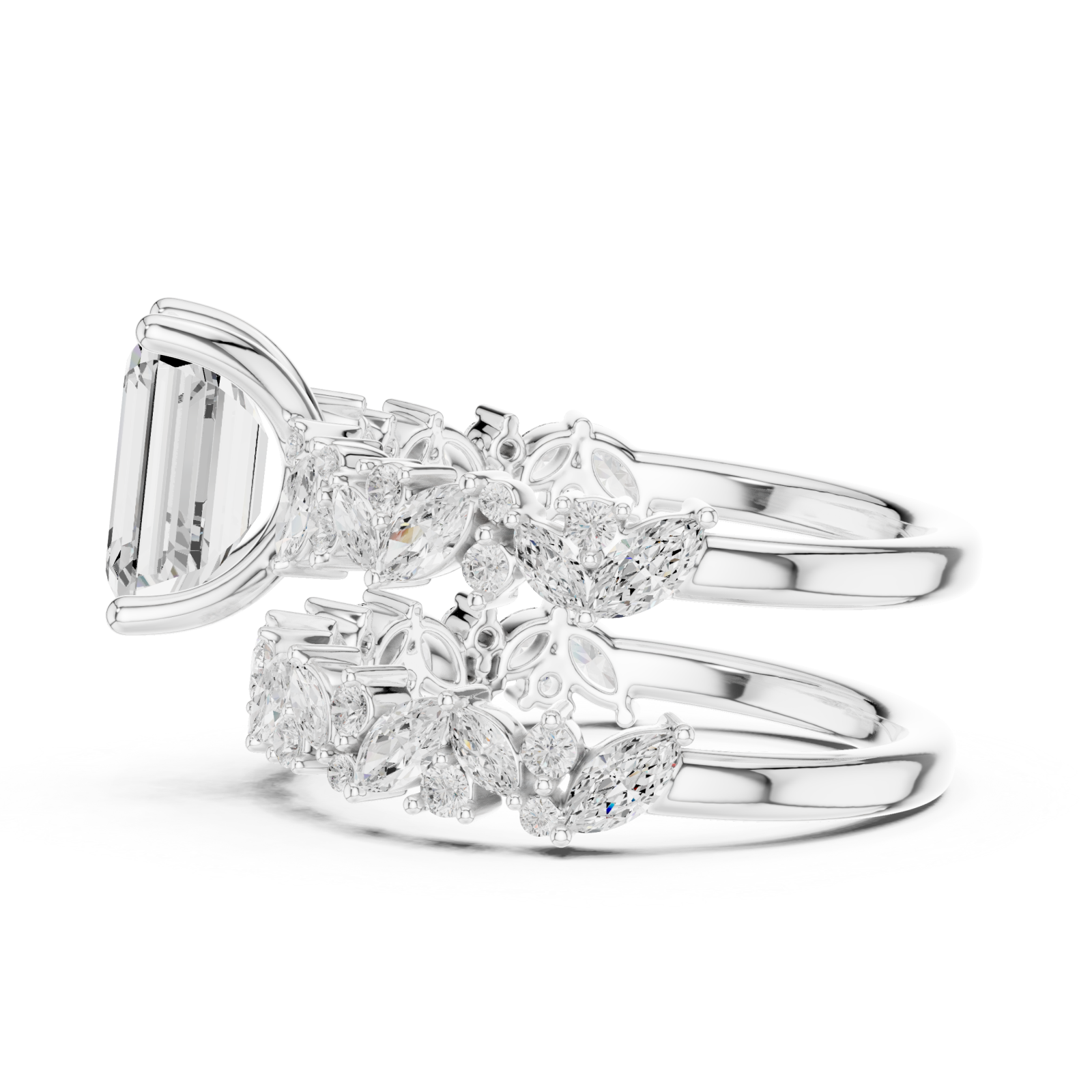  White Gold Twilight Blossom Regal Band Side View