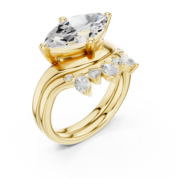 Gold Elegance Arched Marquise Statement Ring Right View