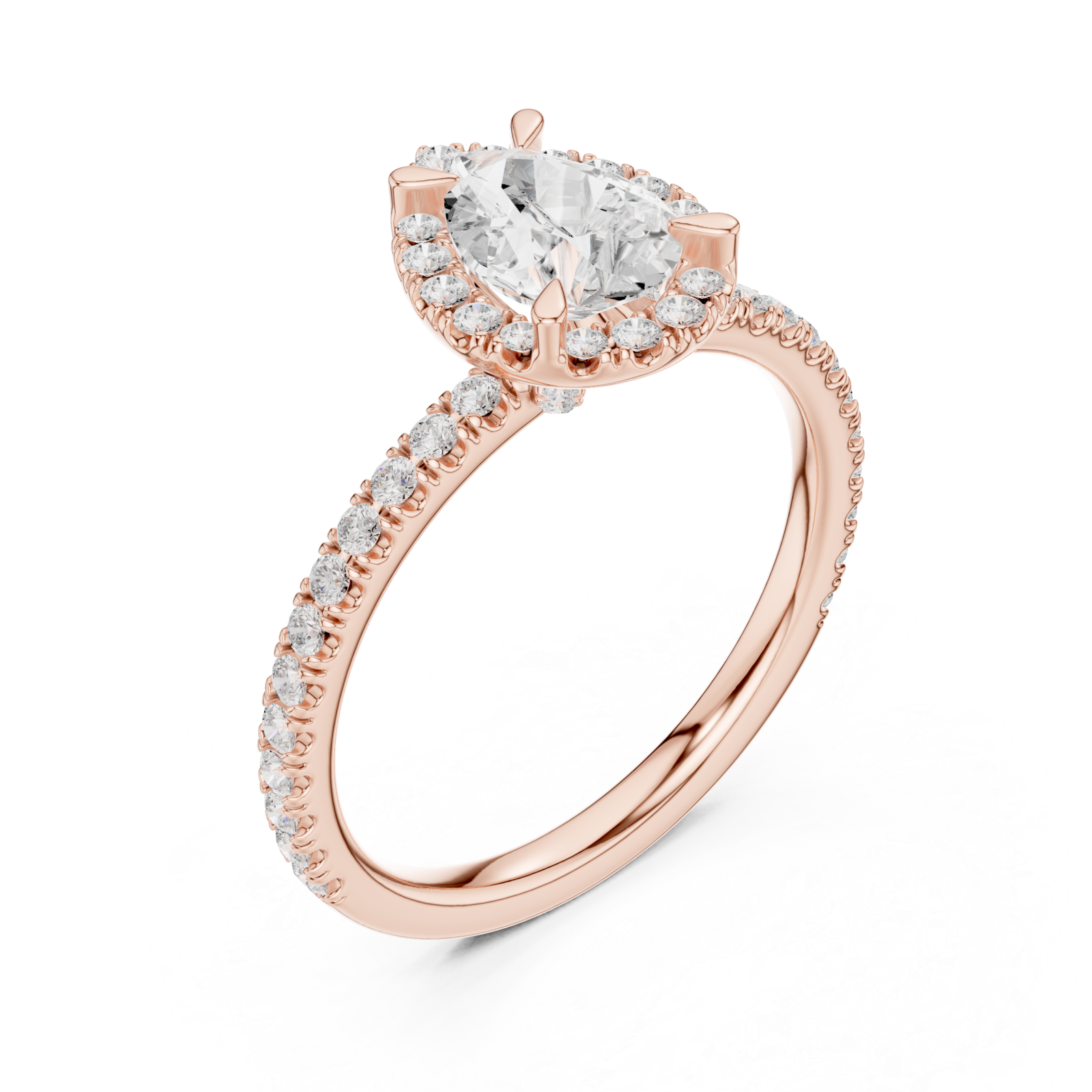  Rose Gold Gleaming Whisper Solitaire Ring Right View