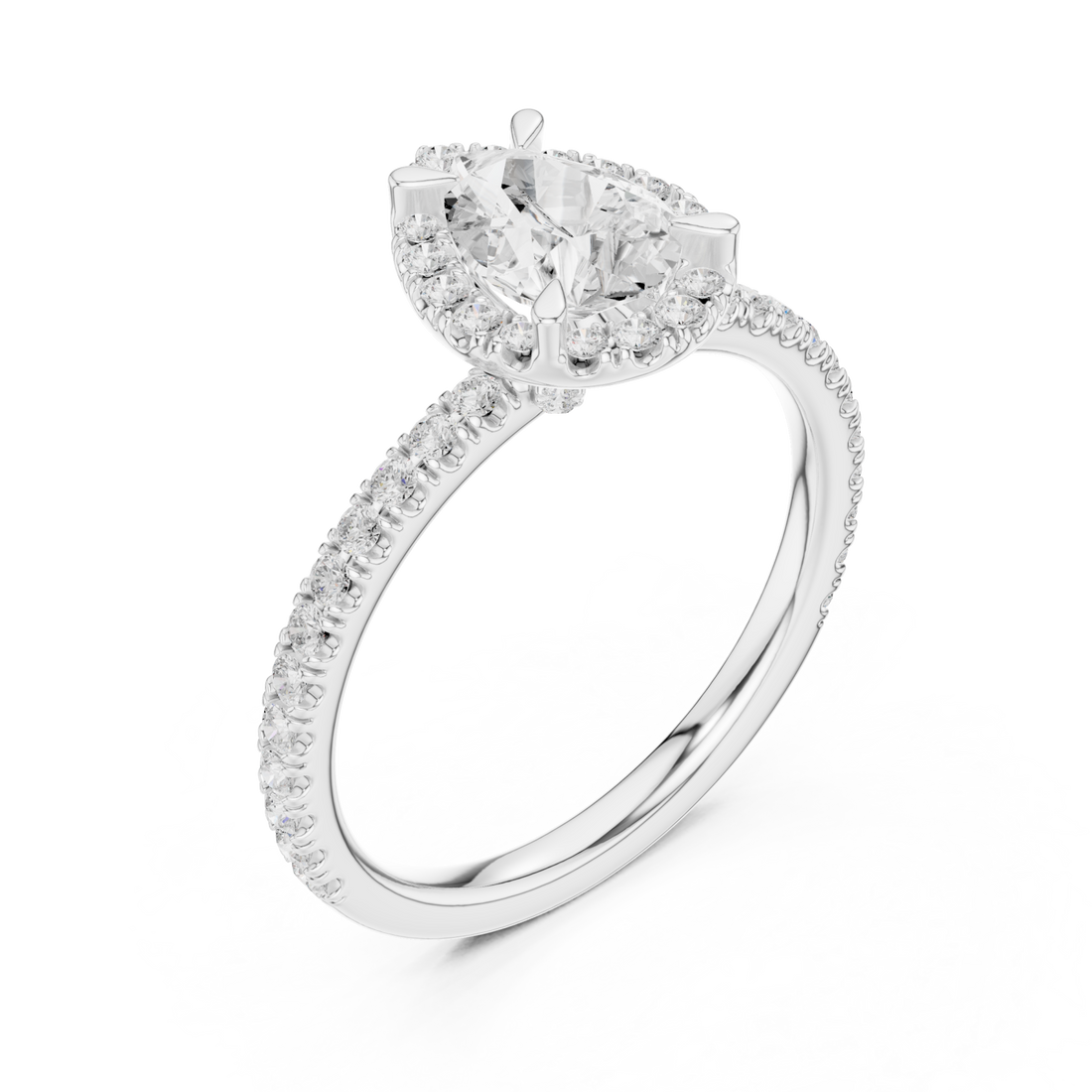  White Gold Gleaming Whisper Solitaire Ring Right View