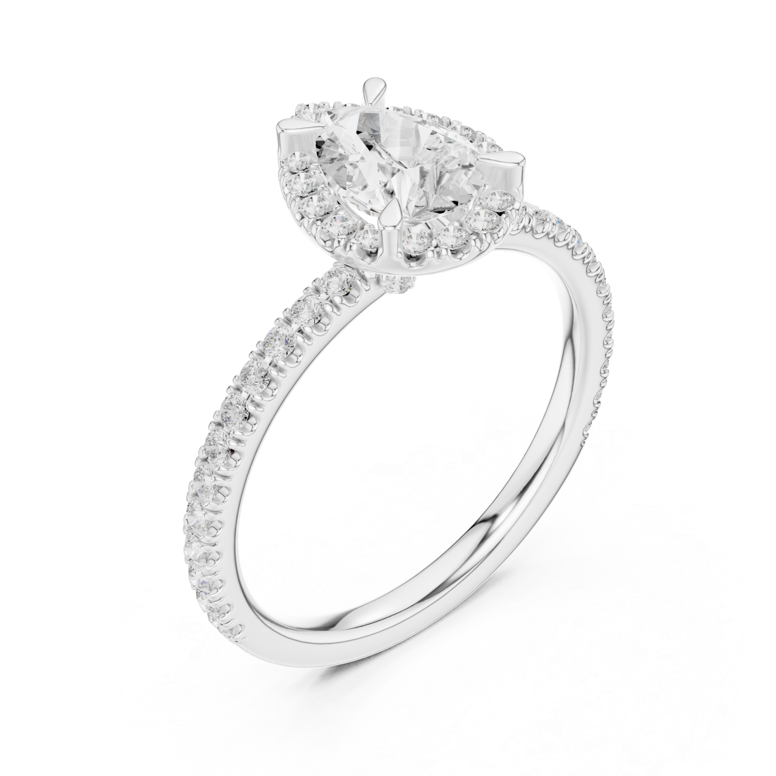  White Gold Gleaming Whisper Solitaire Ring Right View