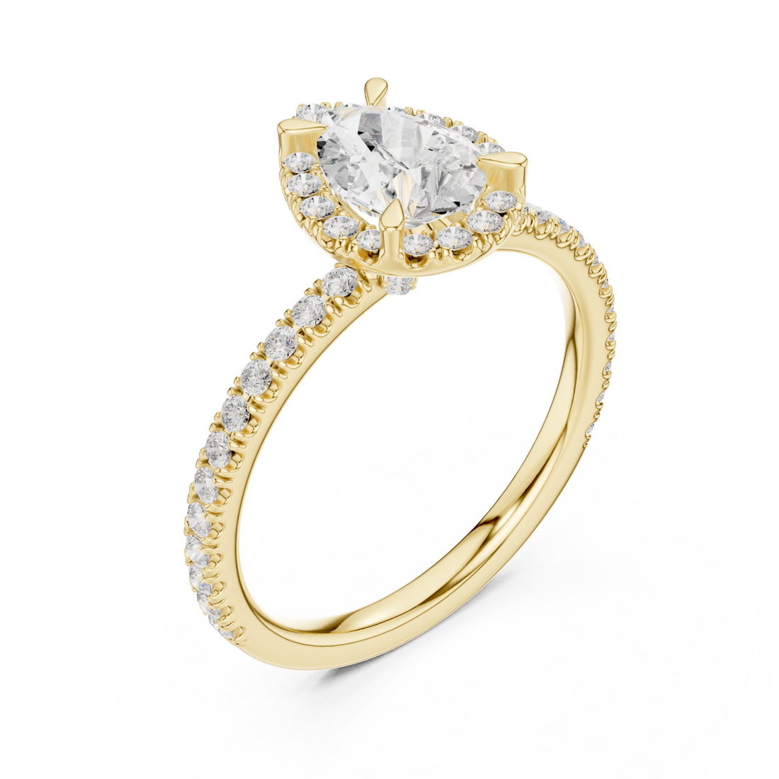 Gold Gleaming Whisper Solitaire Ring Right View
