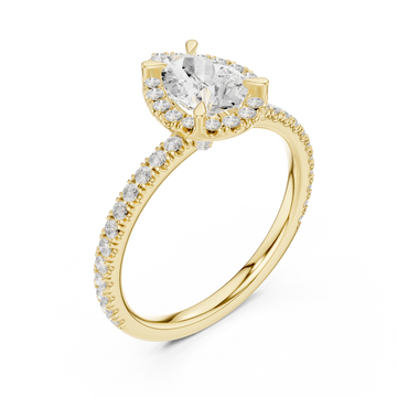 Gold Gleaming Whisper Solitaire Ring Right View