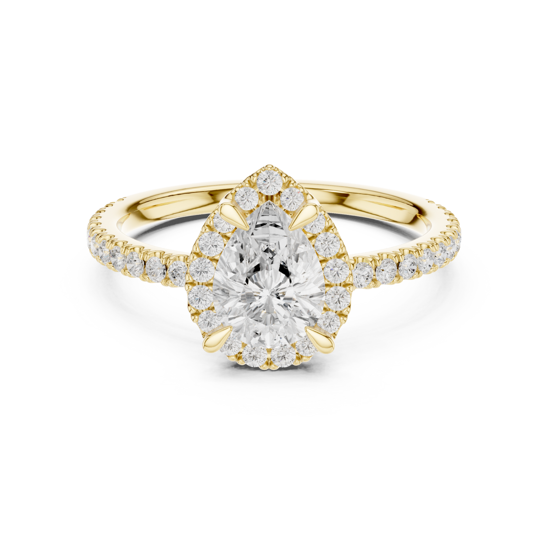 Gold Gleaming Whisper Solitaire Ring Right View