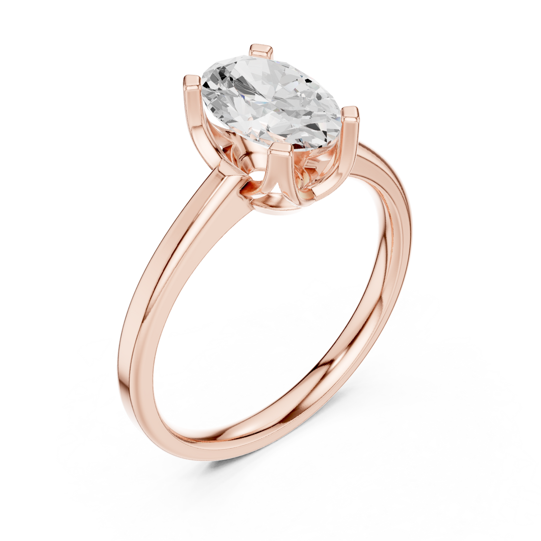  Rose Gold Luminous Crest Solitaire Ring Right View