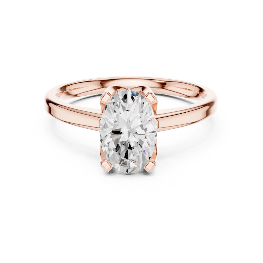  Rose Gold Luminous Crest Solitaire Ring Right View
