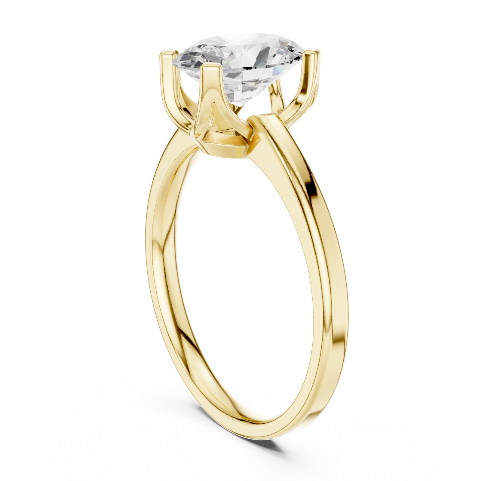  Gold Luminous Crest Solitaire Ring Left View