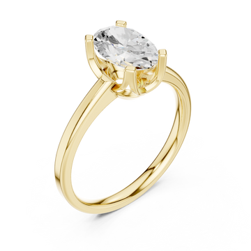 Gold Luminous Crest Solitaire Ring Right View