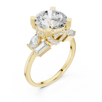 Gold Radiant Blossom Couture Band Ring Right View