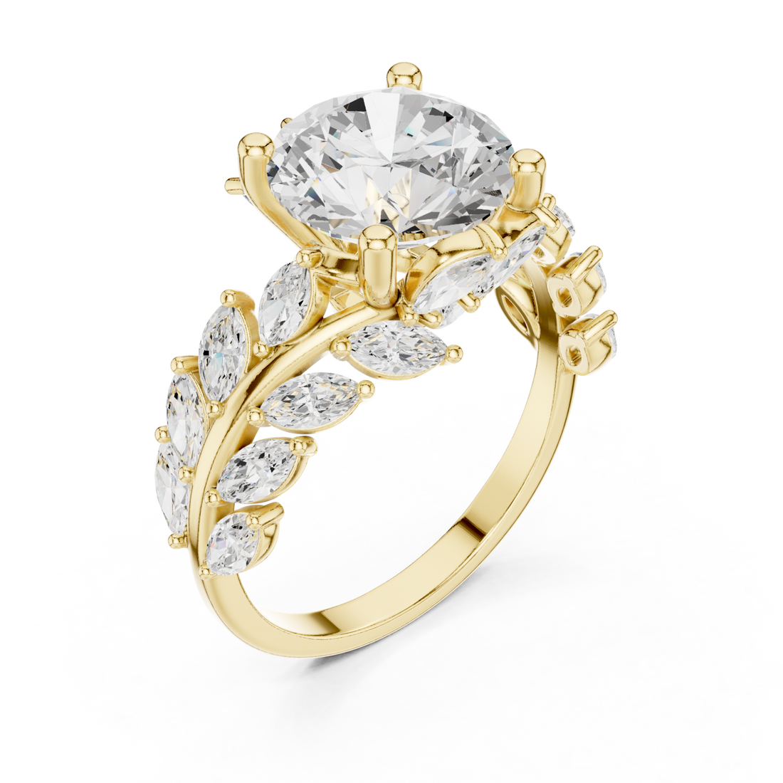 Gold Willow Vine Sparkle Ring Right View