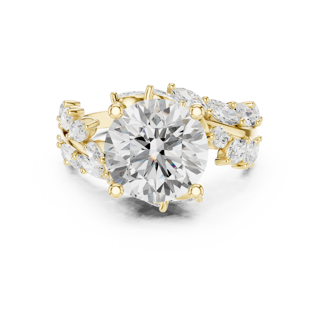 Gold Willow Vine Sparkle Ring Right View