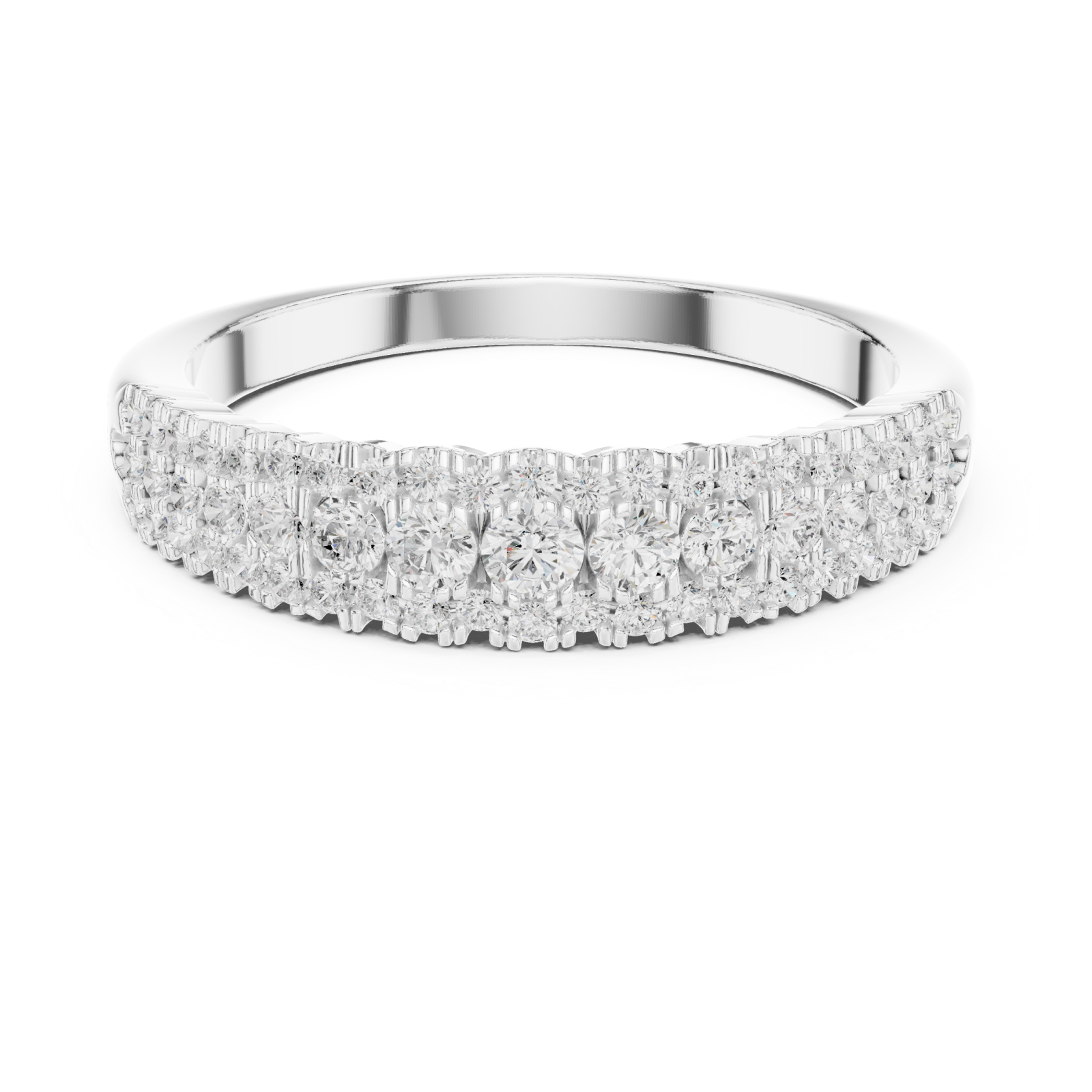  White Gold Twilight Mirage Accent Ring Front View