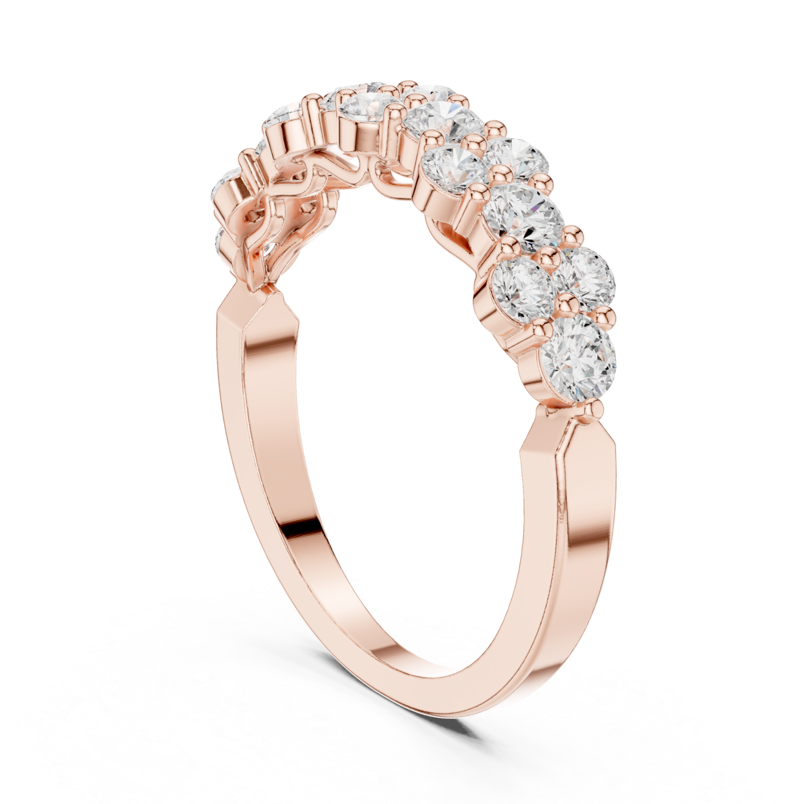  Rose Gold Enchant Radiance Petite Stackable Ring Left View