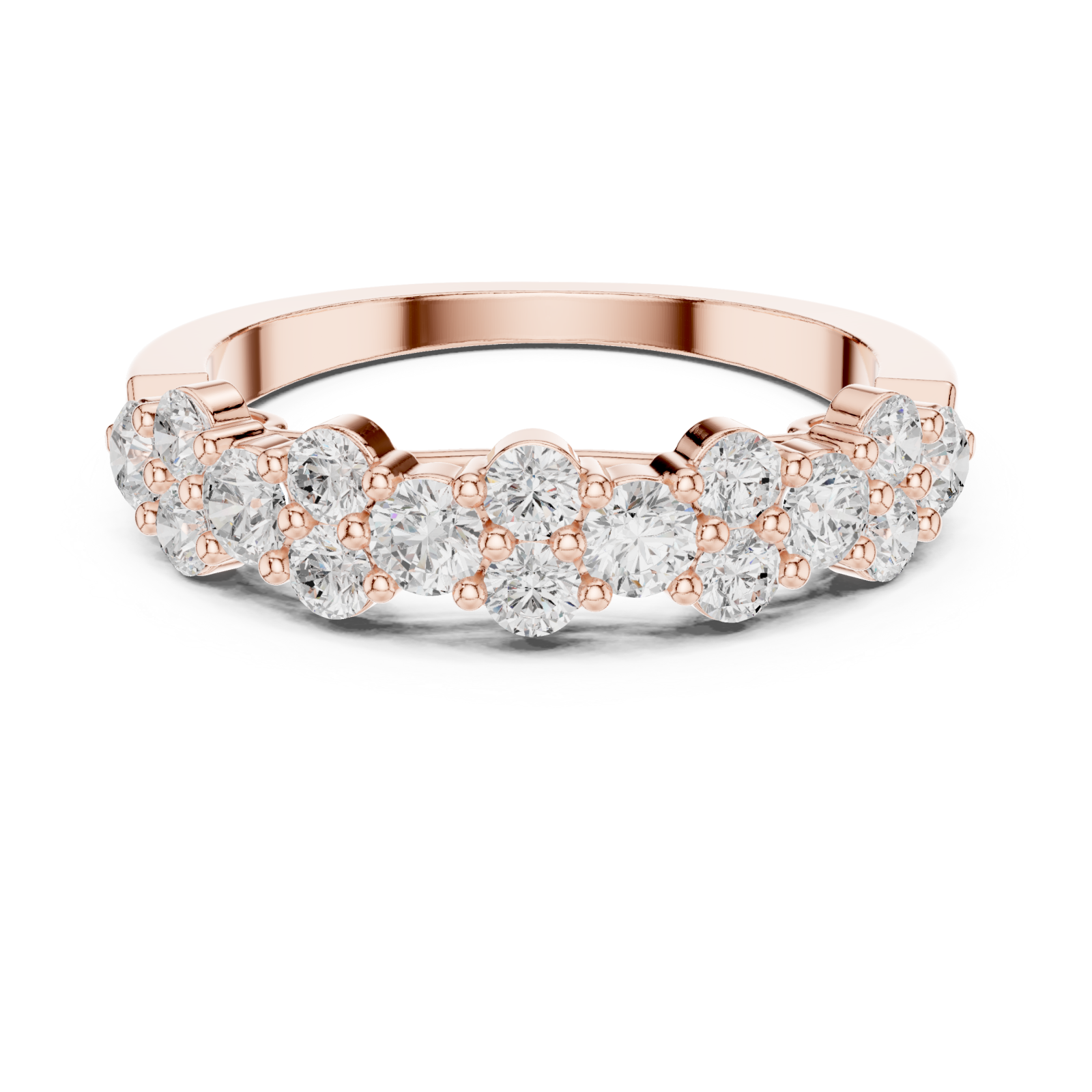  Rose Gold Enchant Radiance Petite Stackable Ring Front View