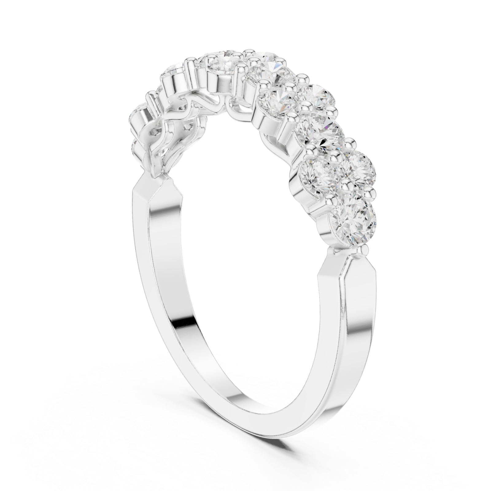  White Gold Enchant Radiance Petite Stackable Ring Left View