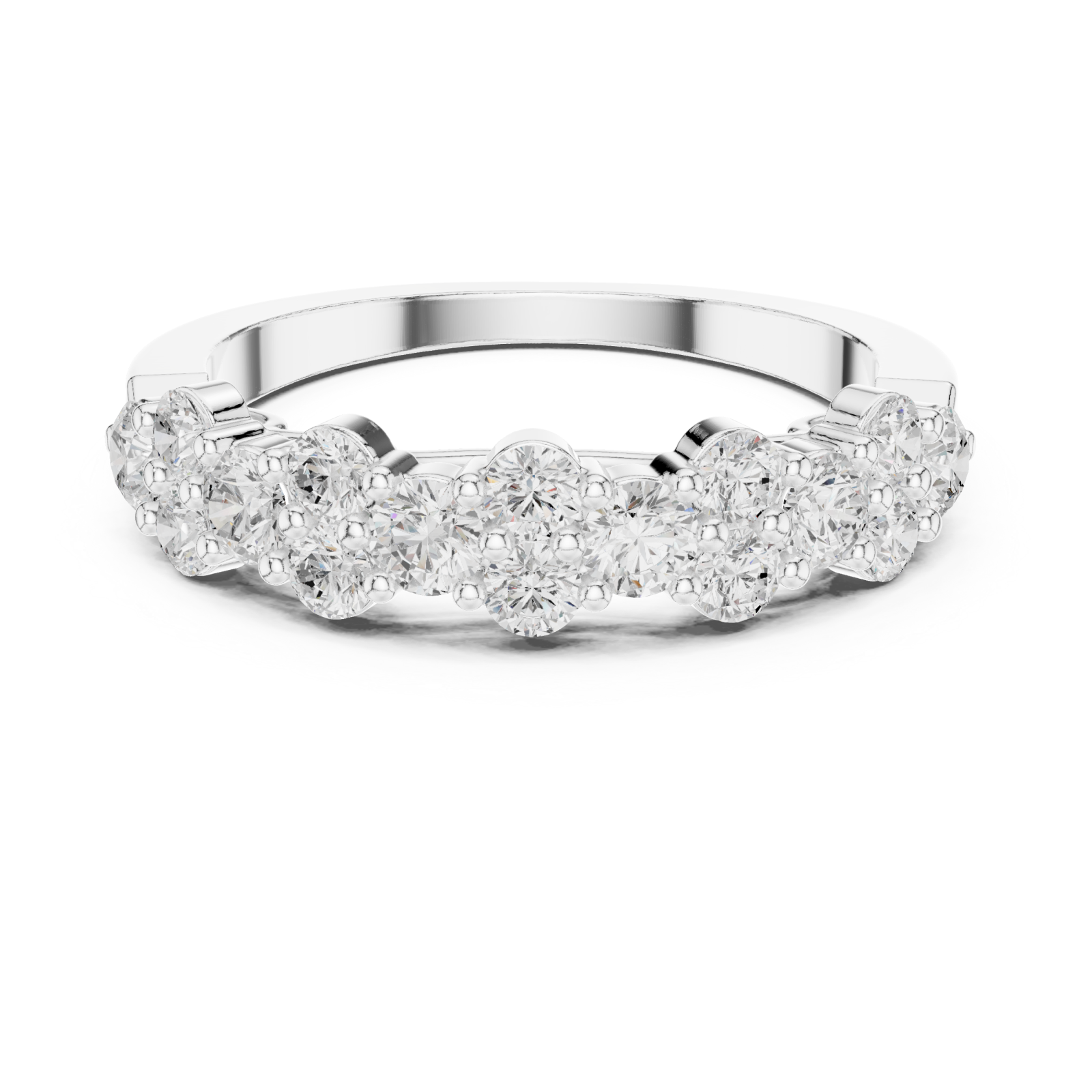  White Gold Enchant Radiance Petite Stackable Ring Front View
