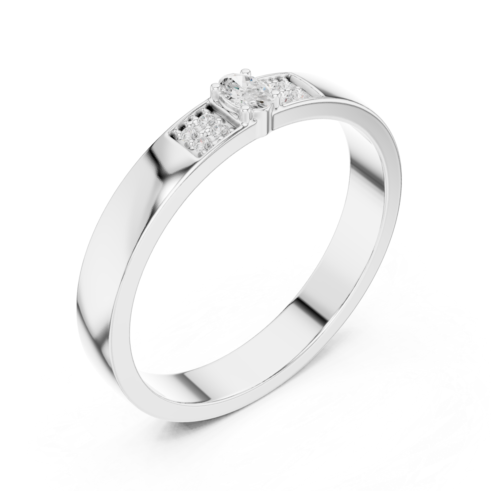  White Gold Serenity Whisper Band Right View