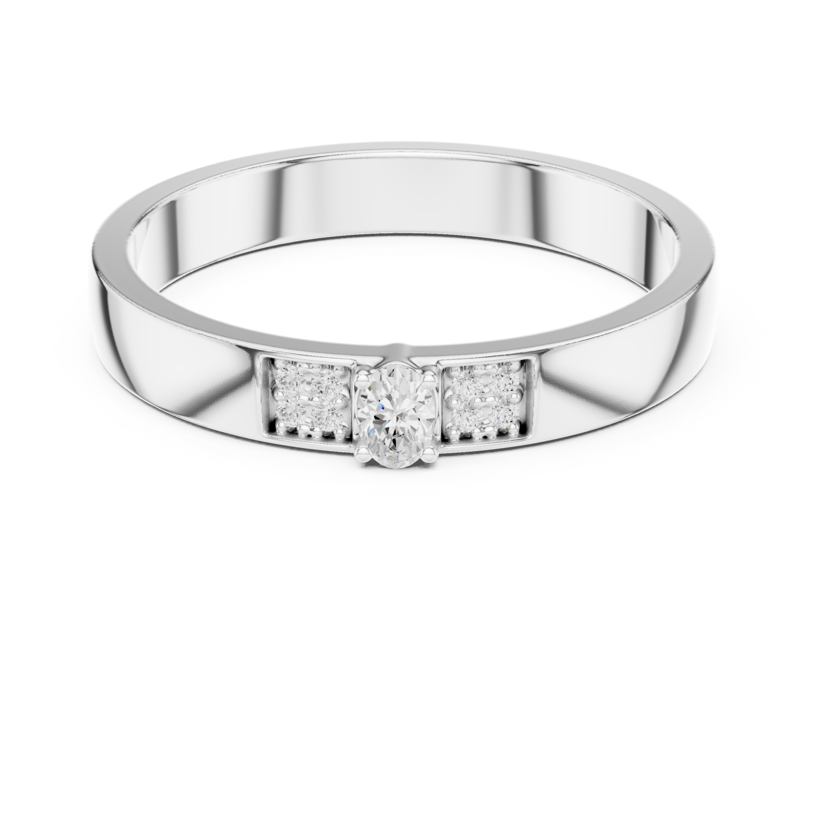  White Gold Serenity Whisper Band Front View