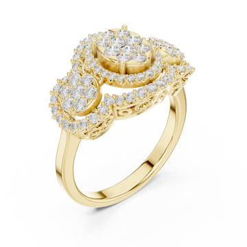 Gold Majestic Petal Array Evening Ring Right View