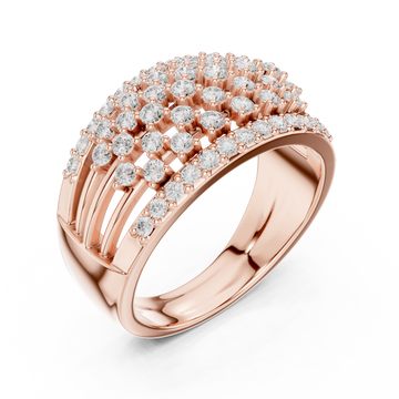  Rose Gold Grand Pavilion Curved Crown Ring Right View