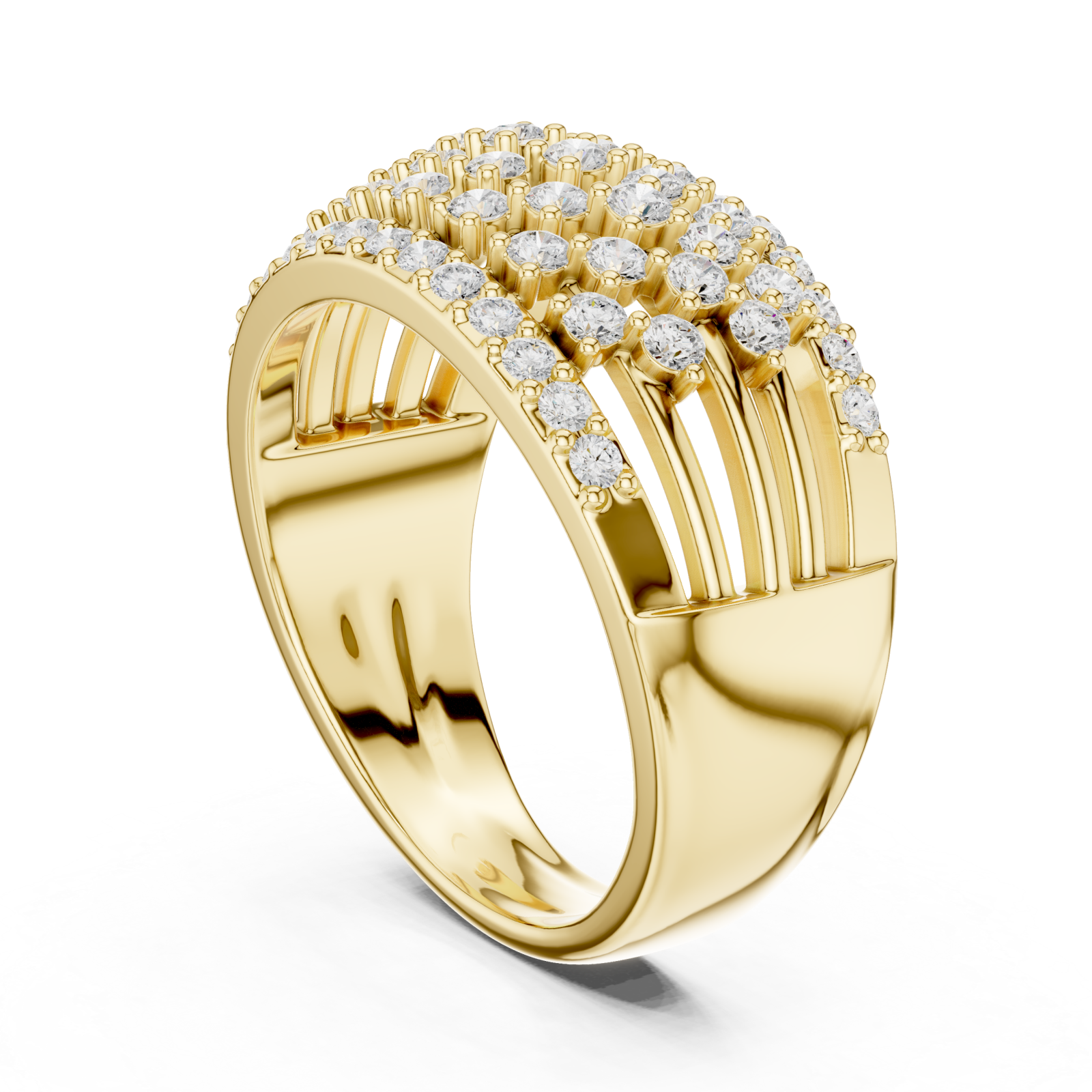 Gold Grand Pavilion Curved Crown Ring Left View
