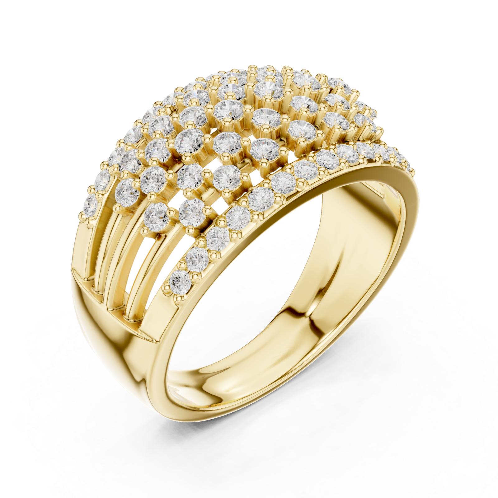 Gold Grand Pavilion Curved Crown Ring Right View