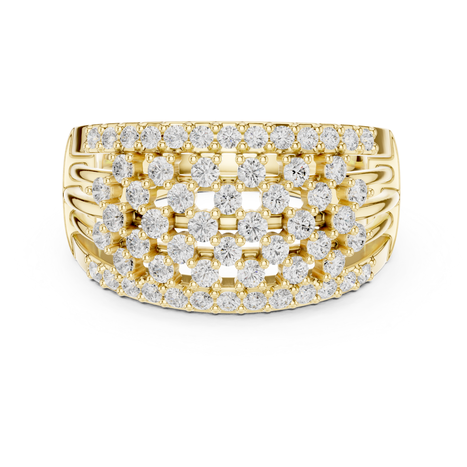  Gold Grand Pavilion Curved Crown Ring Front View