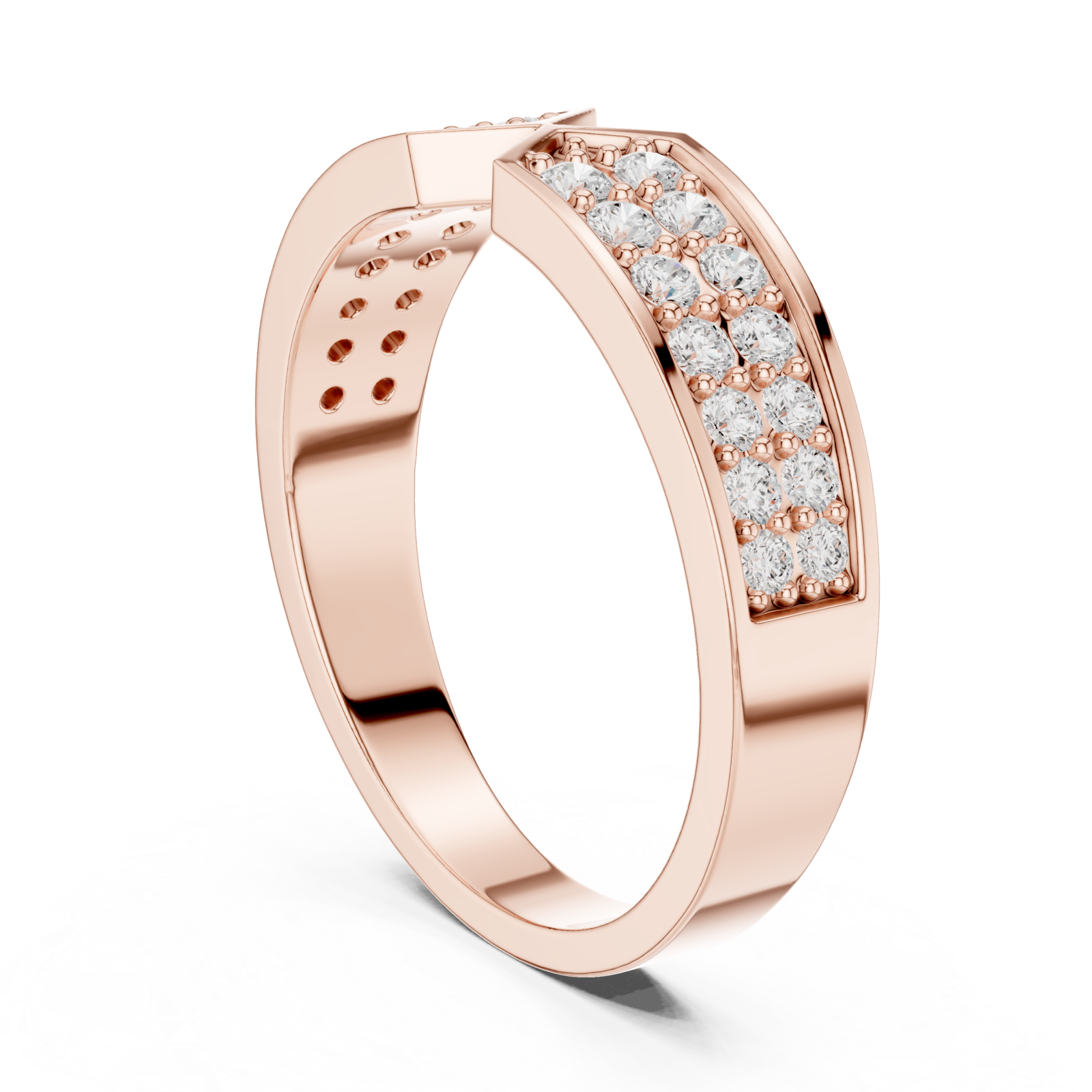  Rose Gold Infinite Cascade Luxe Band Ring Left View