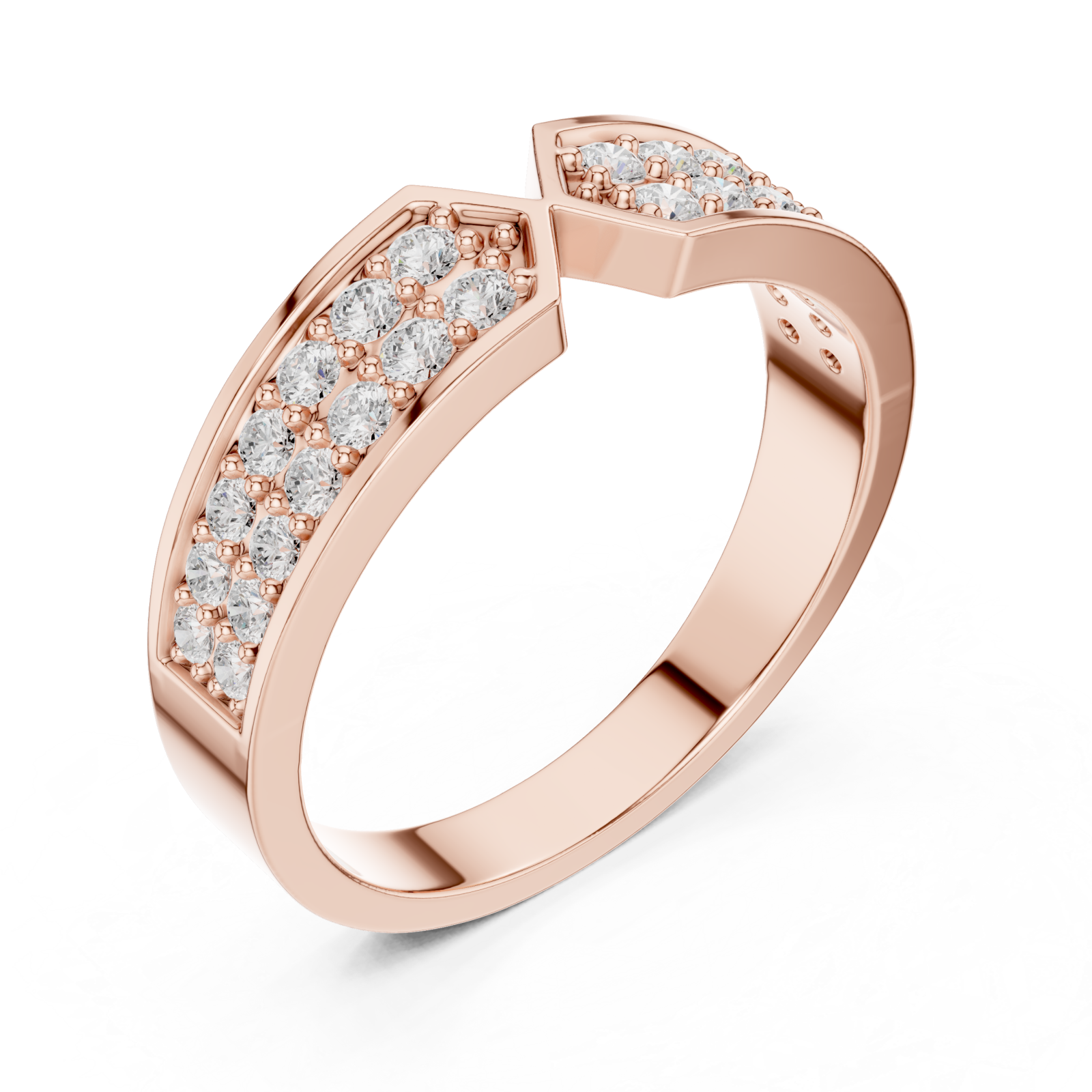  Rose Gold Infinite Cascade Luxe Band Ring Right View