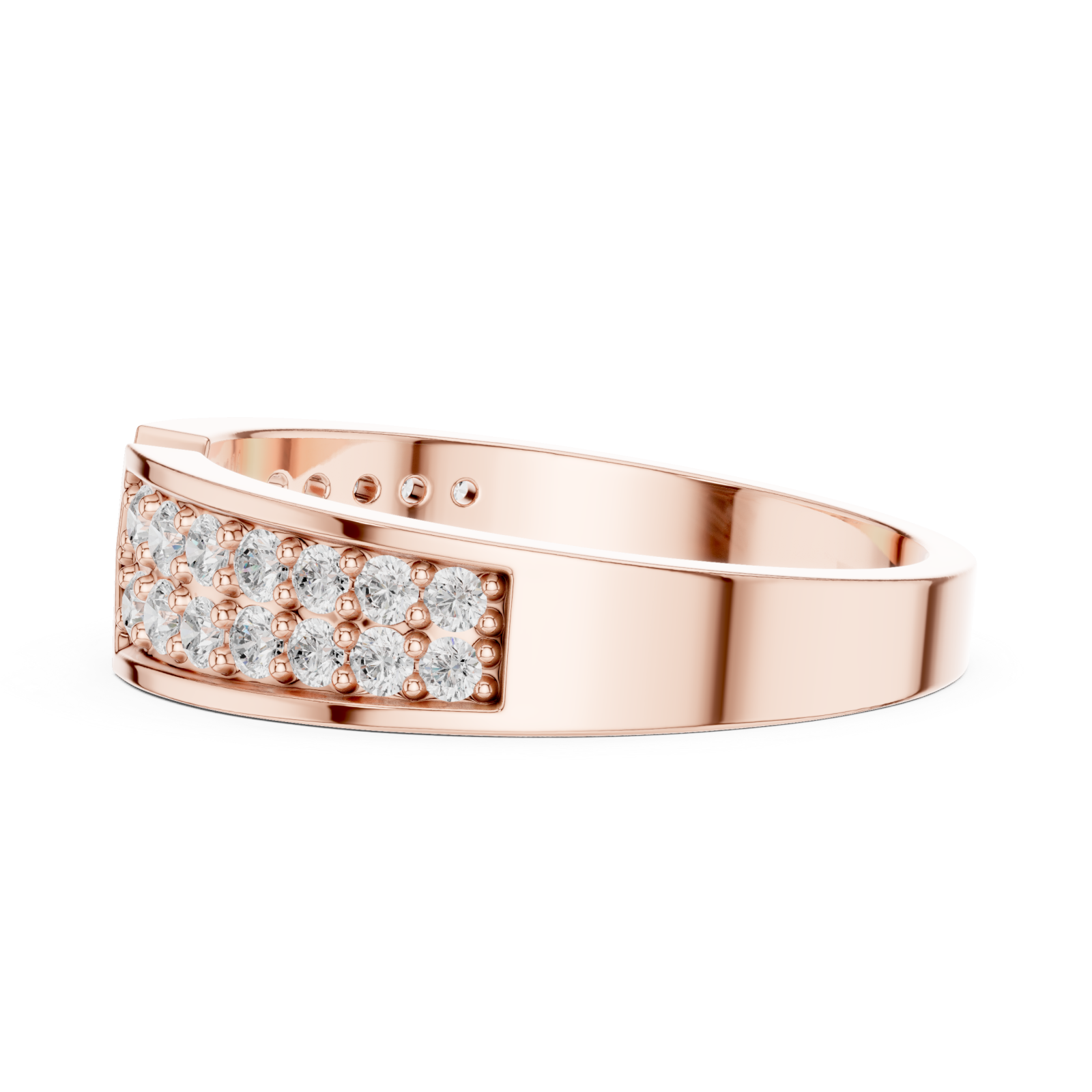  Rose Gold Infinite Cascade Luxe Band Ring Side View