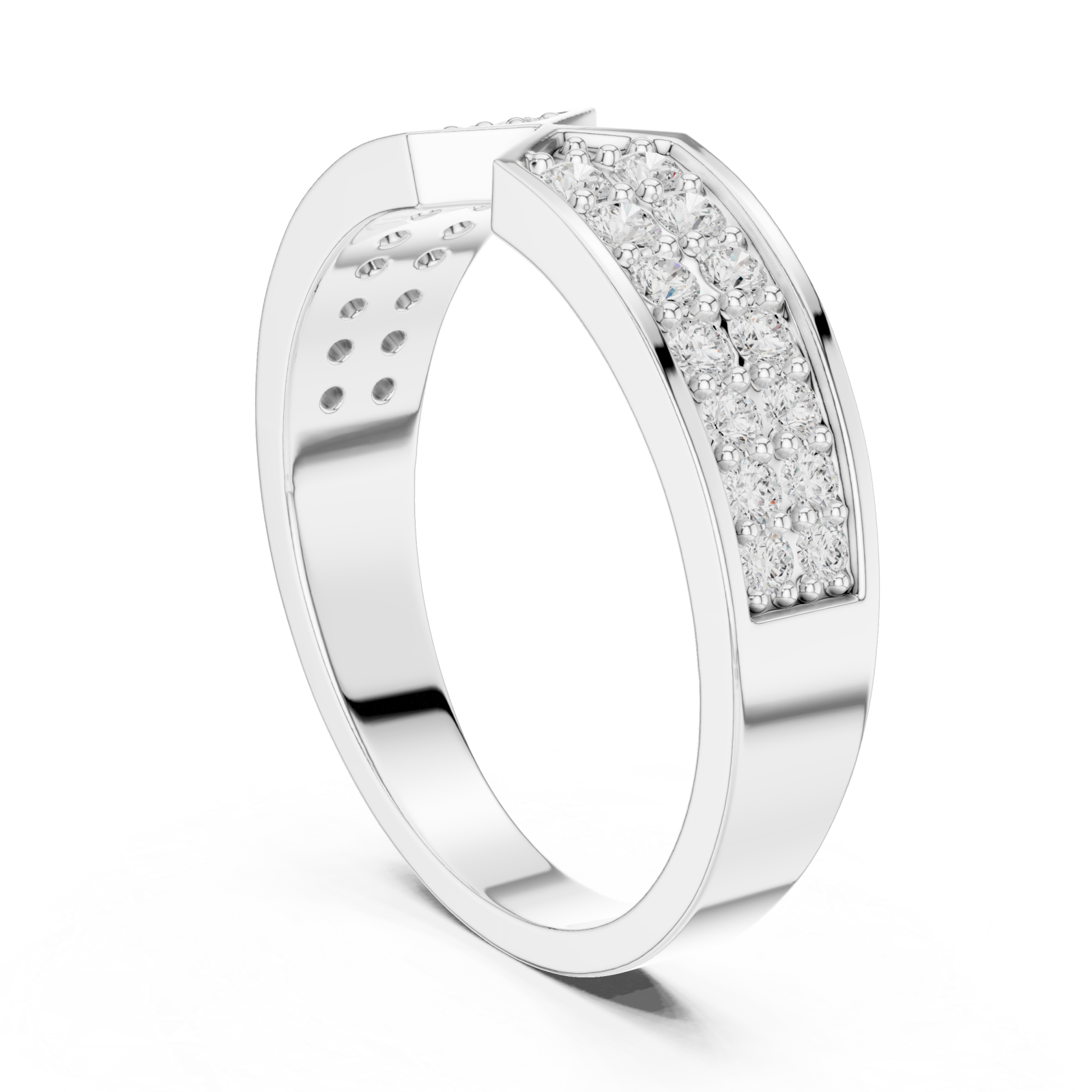  White Gold Infinite Cascade Luxe Band Ring Left View
