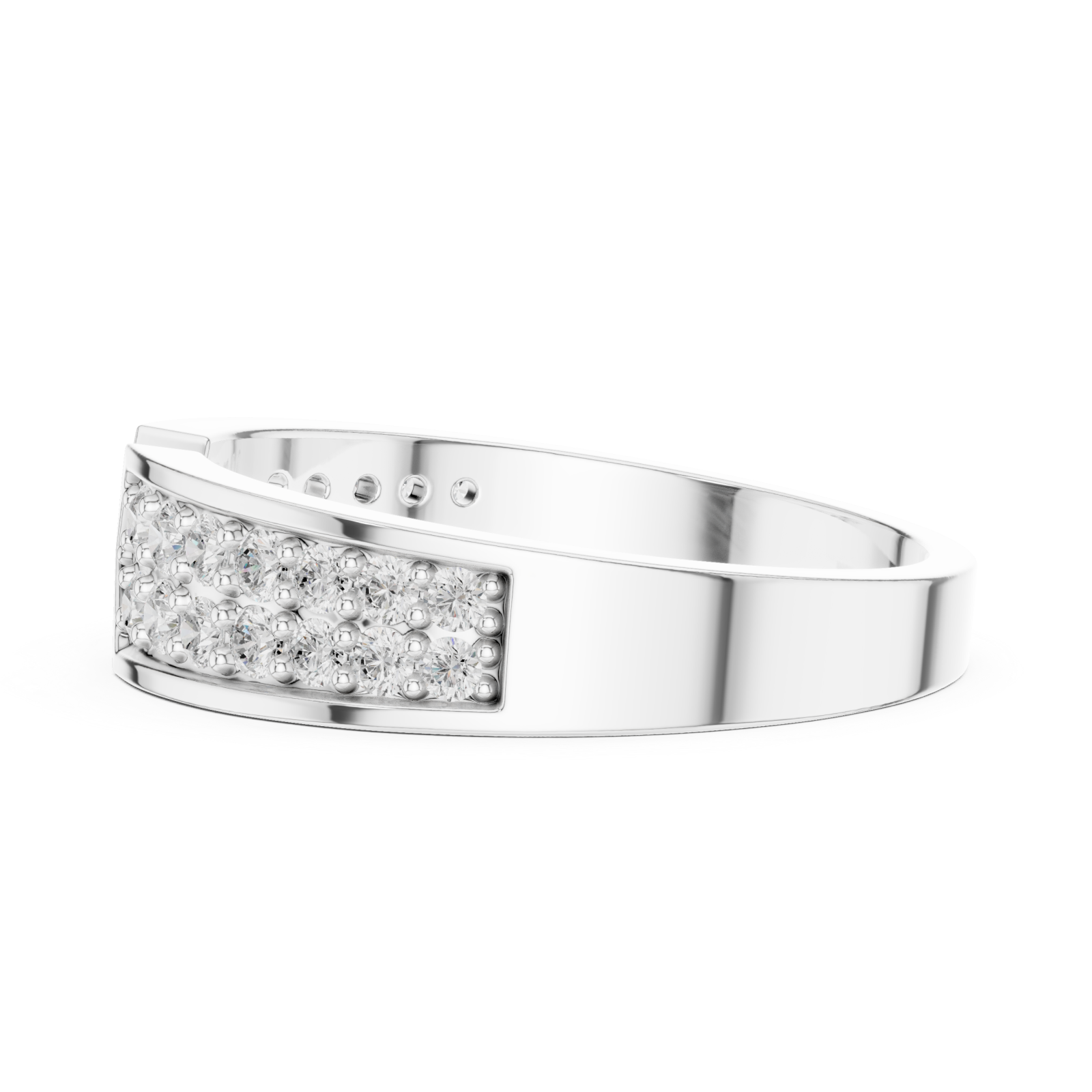  White Gold Infinite Cascade Luxe Band Ring Side View