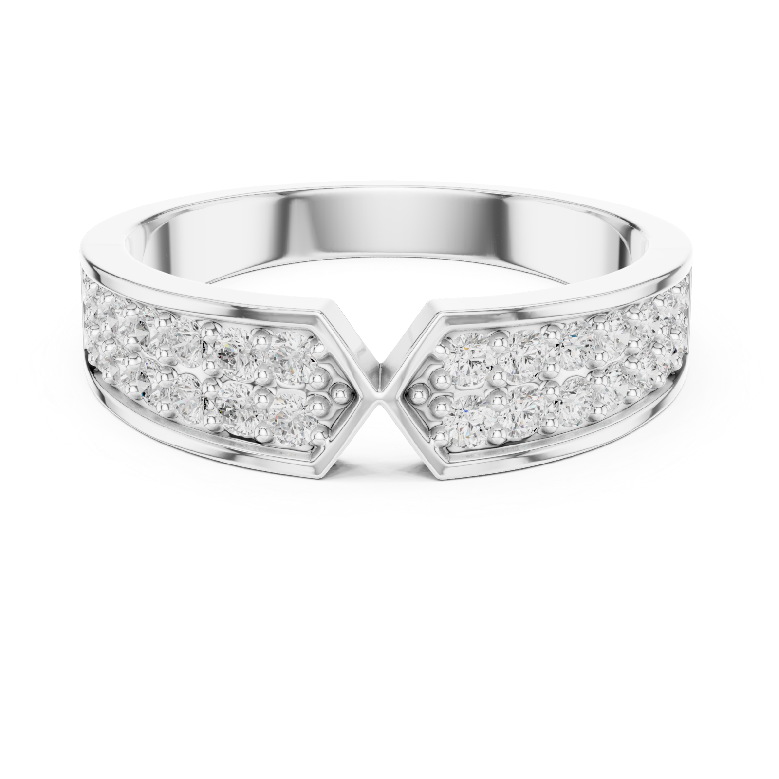  White Gold Infinite Cascade Luxe Band Ring Front View