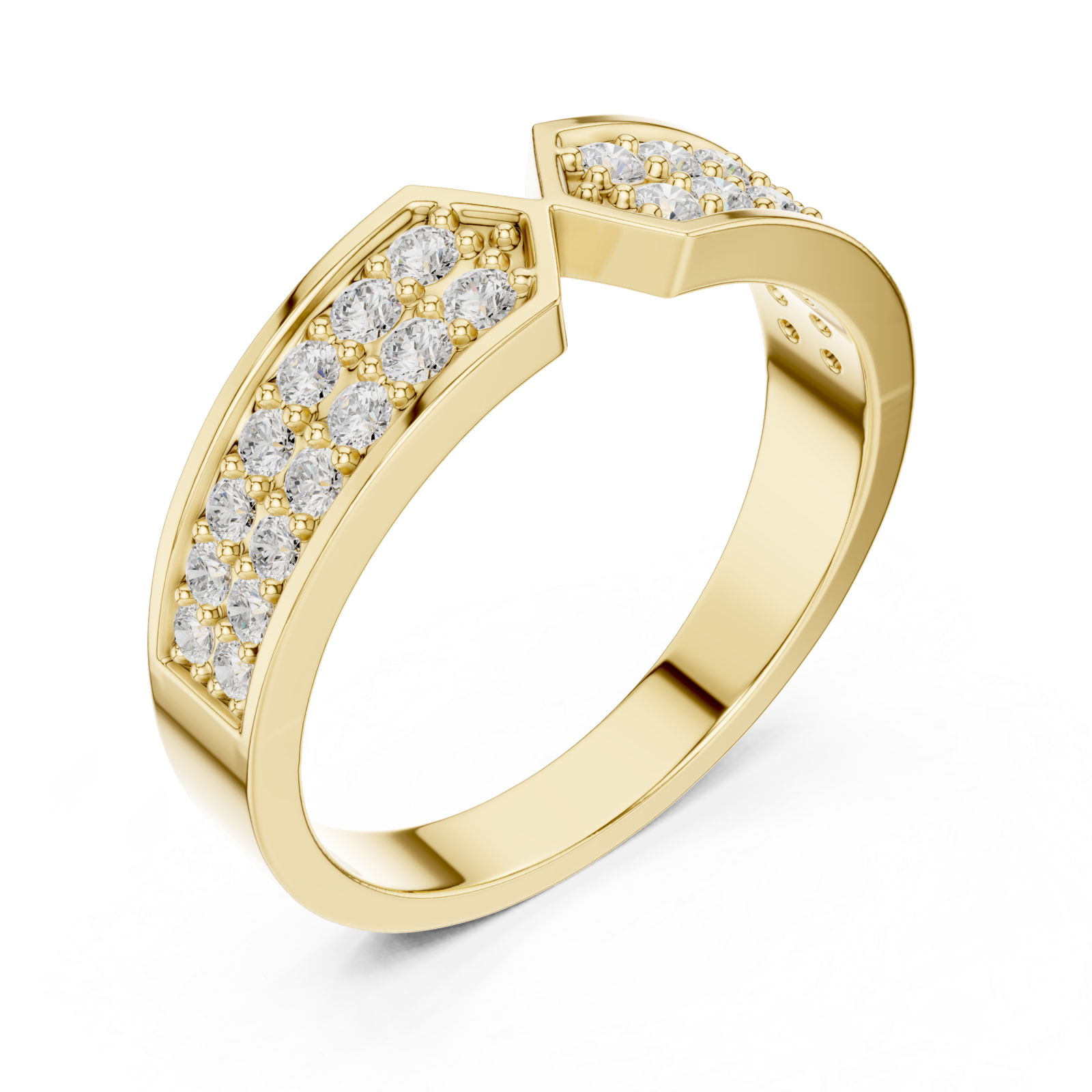 Gold Infinite Cascade Luxe Band Ring Right View