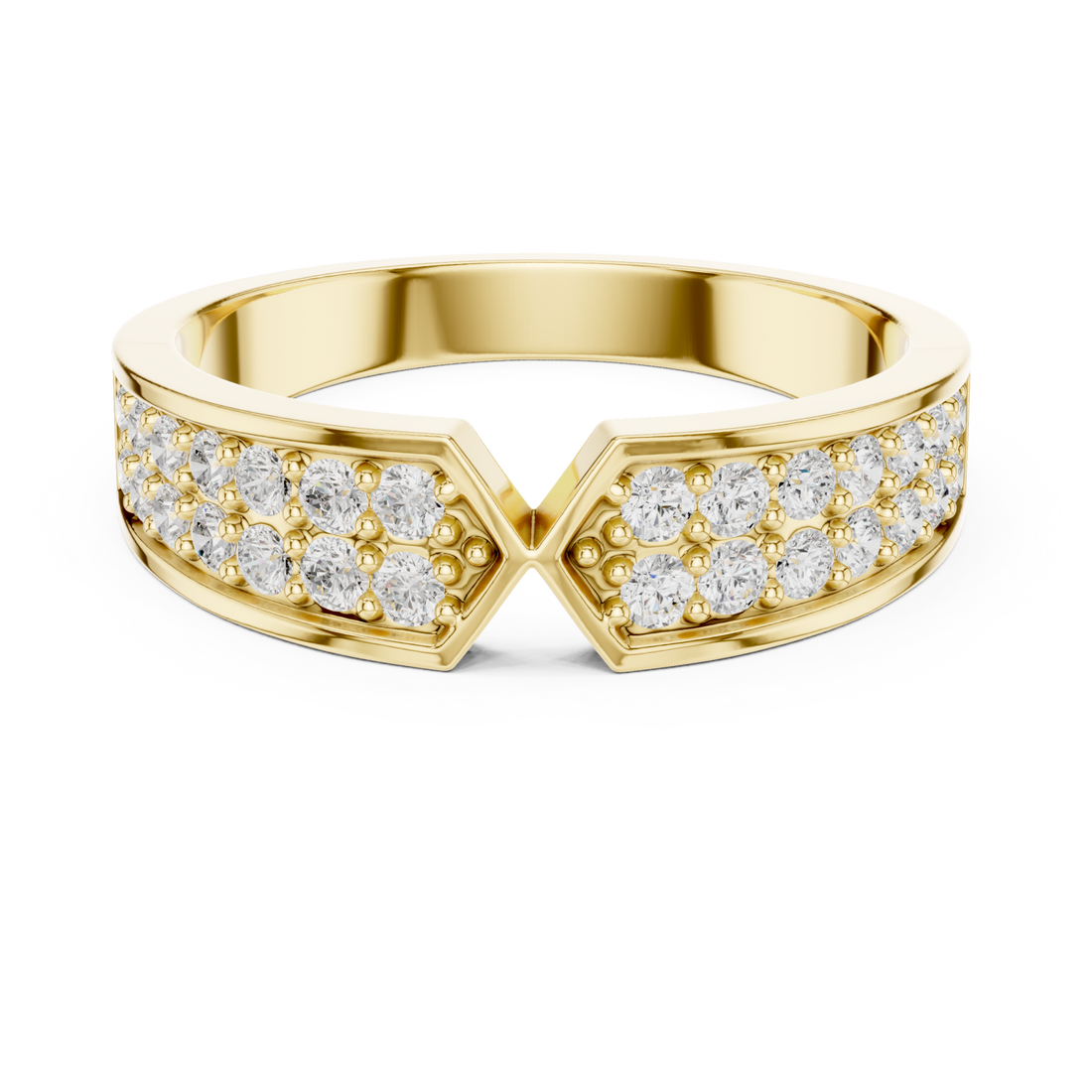 Gold Infinite Cascade Luxe Band Ring Right View