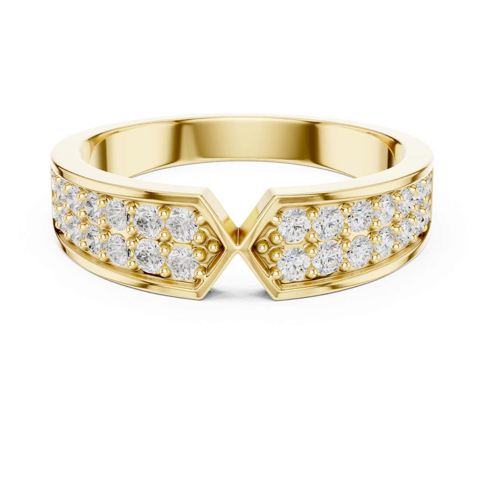  Gold Infinite Cascade Luxe Band Ring Front View