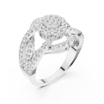  White Gold Celestial Blossom Cluster Gallery Band Right View