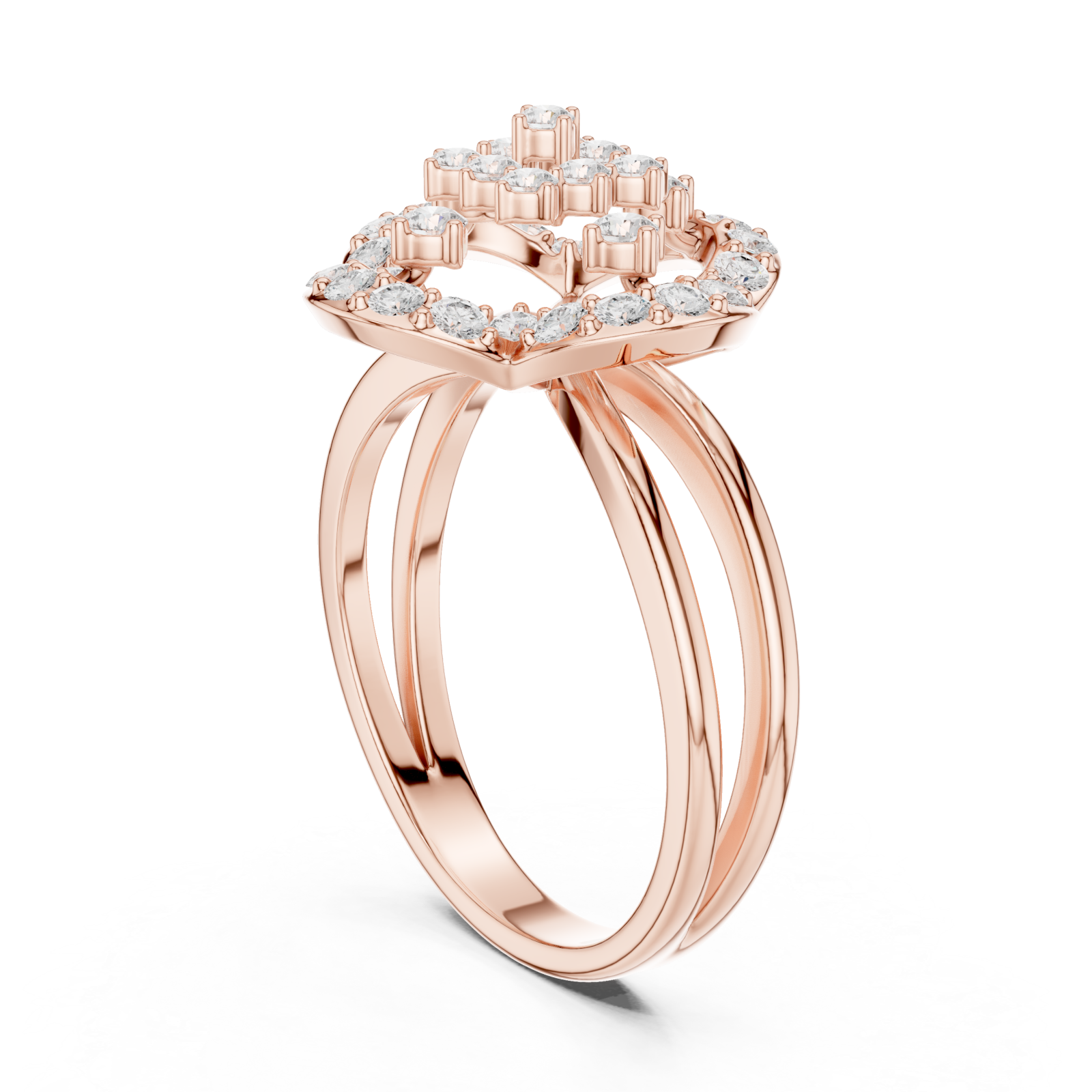  Rose Gold Serenade Echo Blossom Cocktail Ring Left View